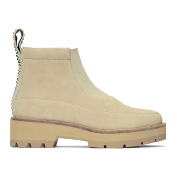 Beige Suede Avril Boots