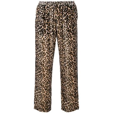 leopard print velvet trousers