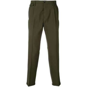 creased tapered trousers