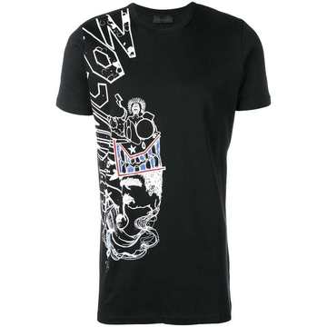 long T-shirt with graffiti graphics