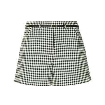 gingham belted shorts