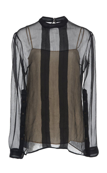 Silk Chiffon Striped Top展示图