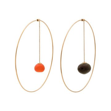 Gold-tone L'Orange dangling pendant hoop earrings