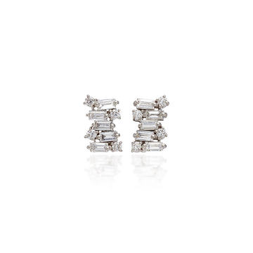 18K White Gold Diamond Earrings