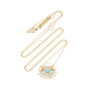18K Gold, Diamond and Turquoise Necklace