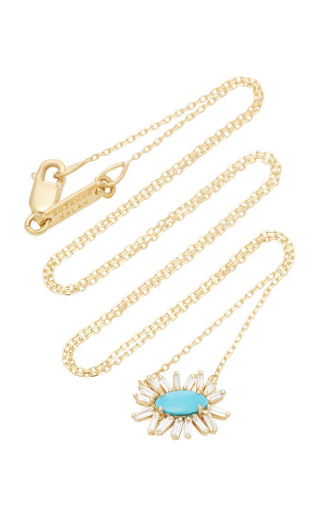 18K Gold, Diamond and Turquoise Necklace展示图