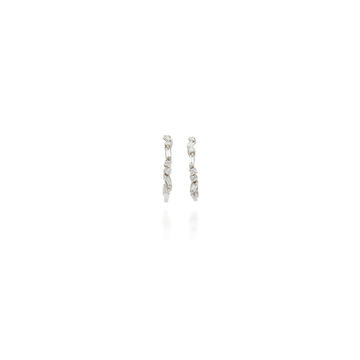 18K White Gold Diamond Hoop Earrings