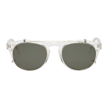 Transparent & Silver Timeless Clip-On Sunglasses