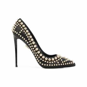 studded high-heel pumps