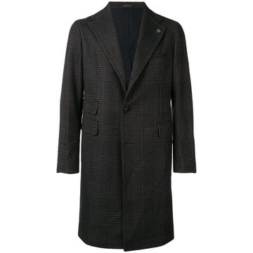 checked single breasted coat