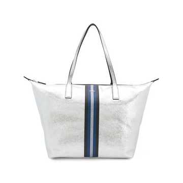 striped wide tote bag