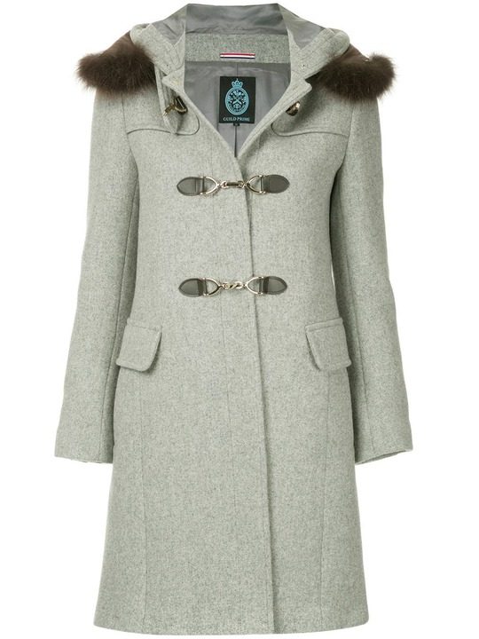 fur collar double breasted coat展示图