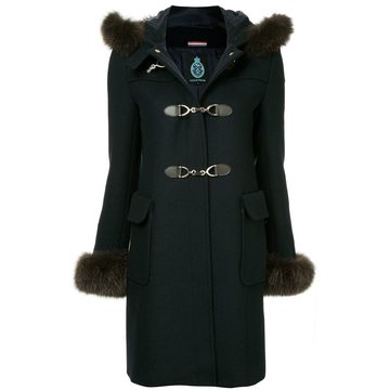 fur collar double breasted coat