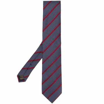 embroidered striped tie