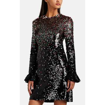 Paillette-Embellished Silk Minidress