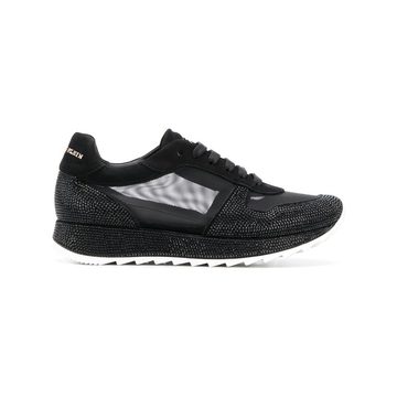 mesh panel lace-up sneakers