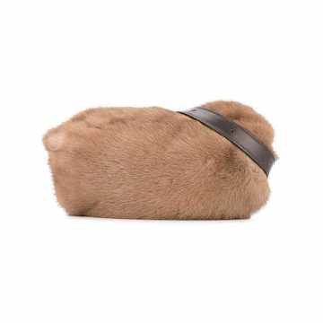 mink fur belt bag