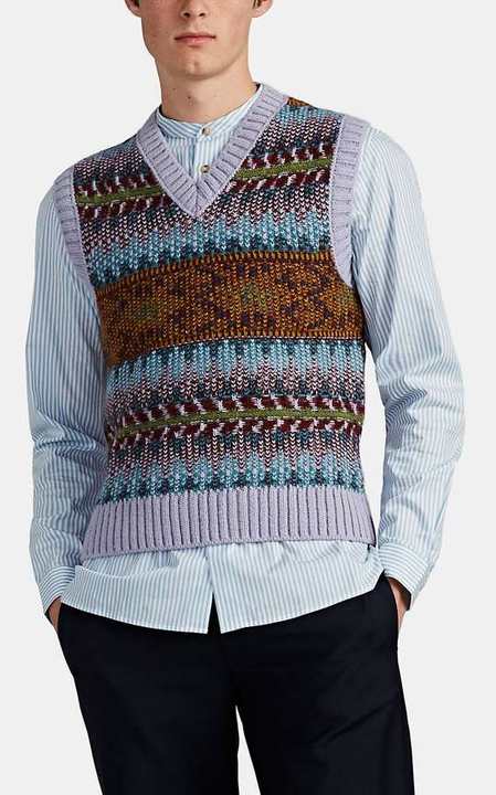 Fair Isle Reverse-Knit Sweater Vest展示图