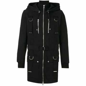 D-rings hooded coat