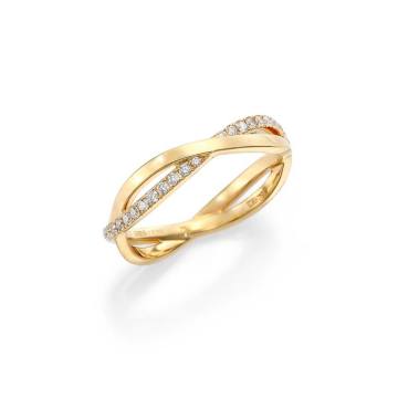 Infinity Diamond &amp; 18K Yellow Gold Half Band Ring