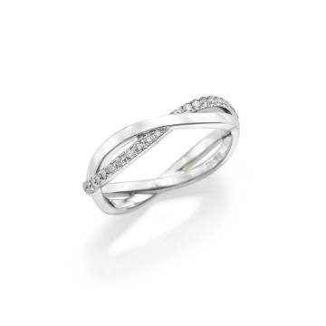 Infinity Diamond &amp; 18K White Gold Half Band Ring