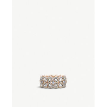 迷人的莲花18ct 玫瑰金、钻石和珍珠母带戒指