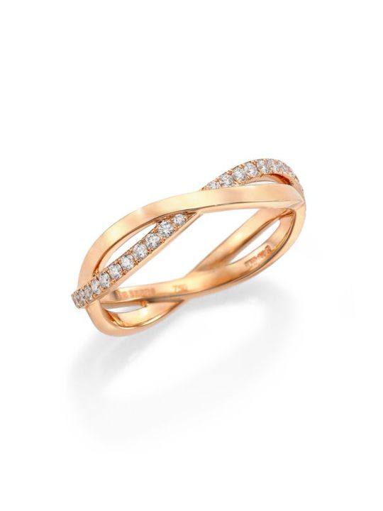 Infinity Diamond &amp; 18K Rose Gold Half Band Ring展示图