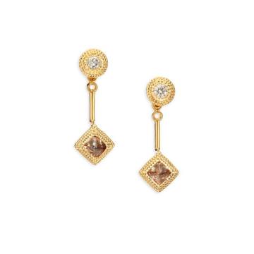 Talisman Essence Diamond &amp; 18K Yellow Gold Drop Earrings