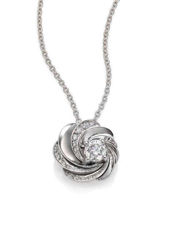 Aria Diamond &amp; 18K White Gold Pendant Necklace展示图