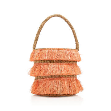 Mini Lolita Fringed Woven Straw Tote