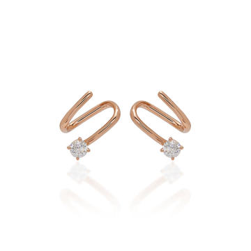 18K Gold And Diamond Coil Earrings
