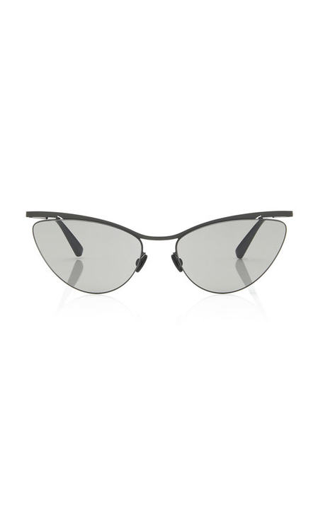 Mizuho Cat-Eye Silhouette Gunmetal-Tone Sunglasses展示图