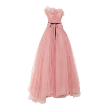Asymmetric Ruched Ball Gown