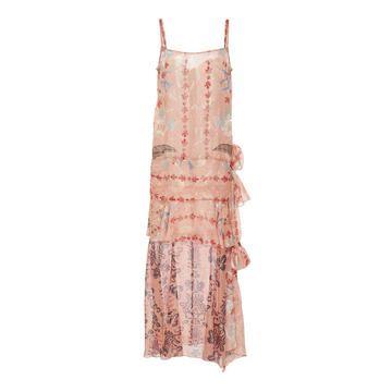 Feathers & Folage Metallic Jacquard Dress