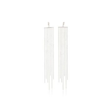 18K White Gold Diamond Fringe Earrings