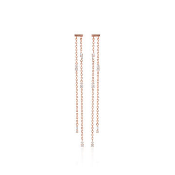 18K Rose Gold Diamond Earrings