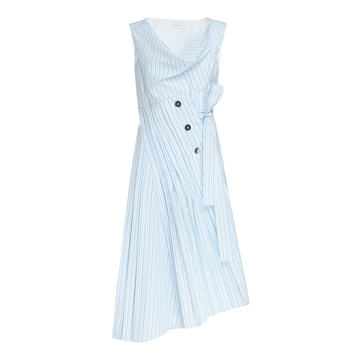 Asymmetric Striped Cotton Dress