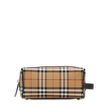 CHECKED NYLON TOILETRY BAG