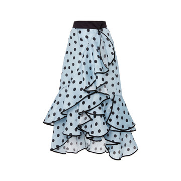 M'O Exclusive Belle ��poque Polka-Dot Silk-Organza Skirt