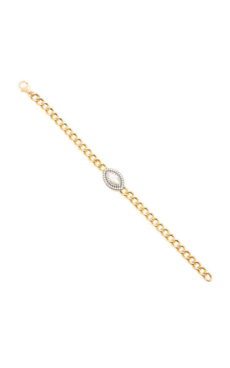 Toujours Large Curb Link And Diamond Bracelet展示图