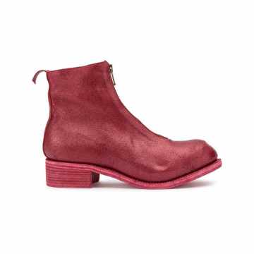 coated zip ankle boots