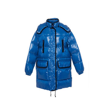 Contrast Trim Puffer Coat