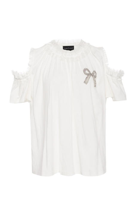 Embellished Bow Cotton Top展示图