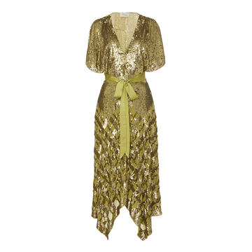 Akiko Sequin Embroidered Chiffon Dress