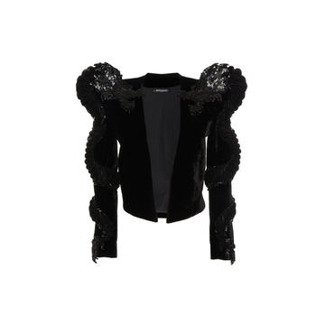 Dragon Sleeve Embroidered Velvet Jacket