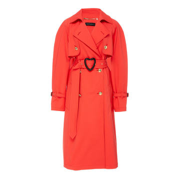 Cotton-Blend Heart Belt Trench Coat