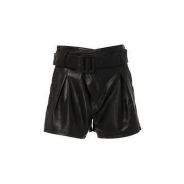 Levi belted leather shorts