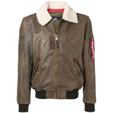 shearling collar leather jacket