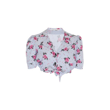 Floral Printed Crop Shirt