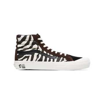 brown and white vault x taka hayashi zebra print sneakers